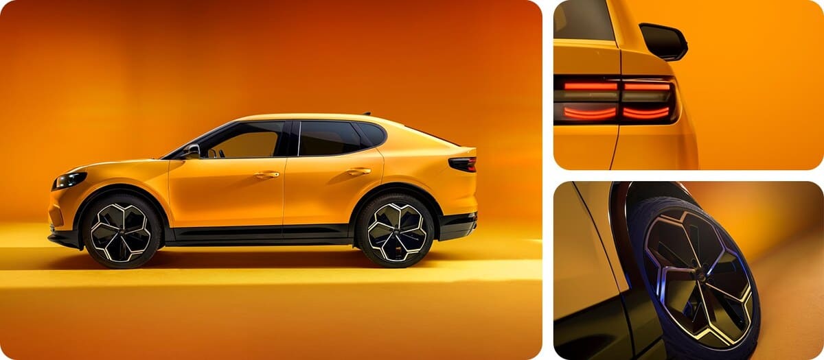 Ford Capri galben pe fundal galben